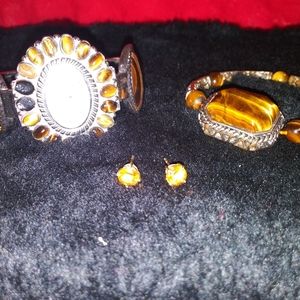 Watch bracelet and earring set